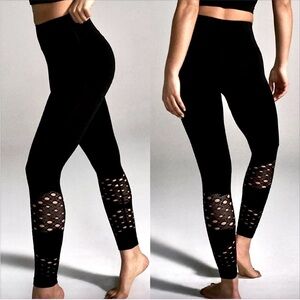 Free People Chain Reaction Black Leggings Size X-Large (14-16)